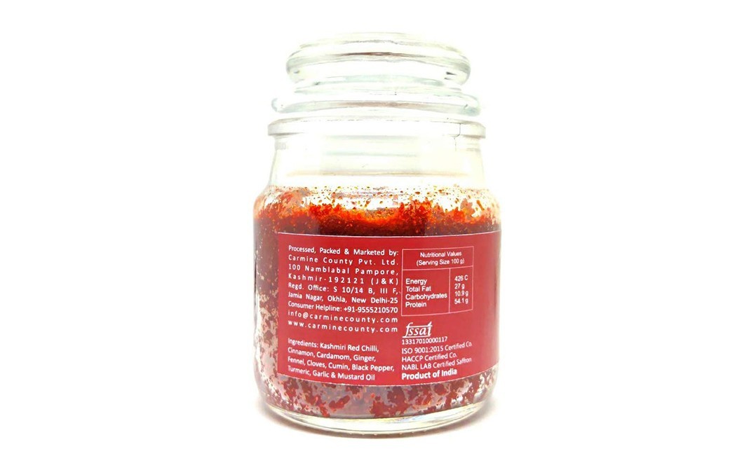 Carmine County Ver Traditional Kashmiri Masala Tikki Kashmiri Spice Marinade   Glass Jar  100 grams